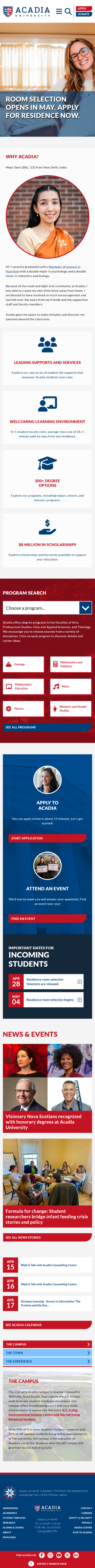 Acadia Mobile View